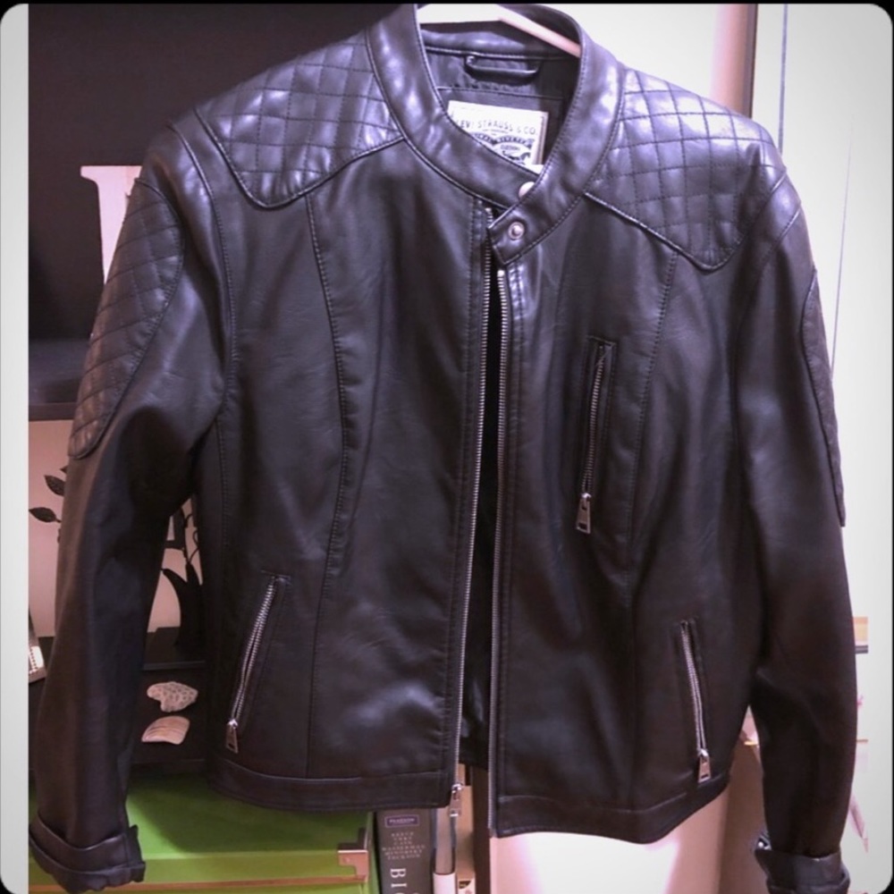 Levi’s Faux Leather Quilted Racer Jacket